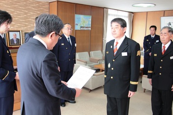 砂川消防団田川正人新団長