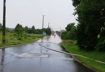 豊栄地区は冠水。