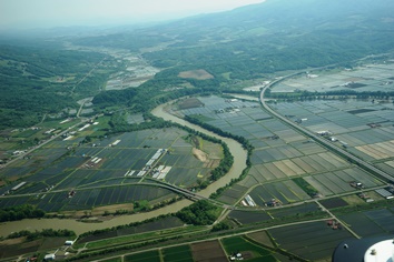 深川市納内（この辺で越水しました）